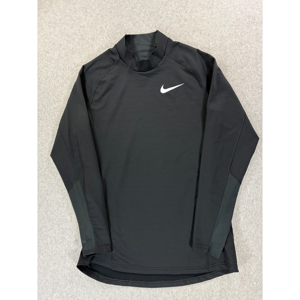Texas Longhorns Authentic Team Issue Mock L/S Shirt (Men's Large) Black